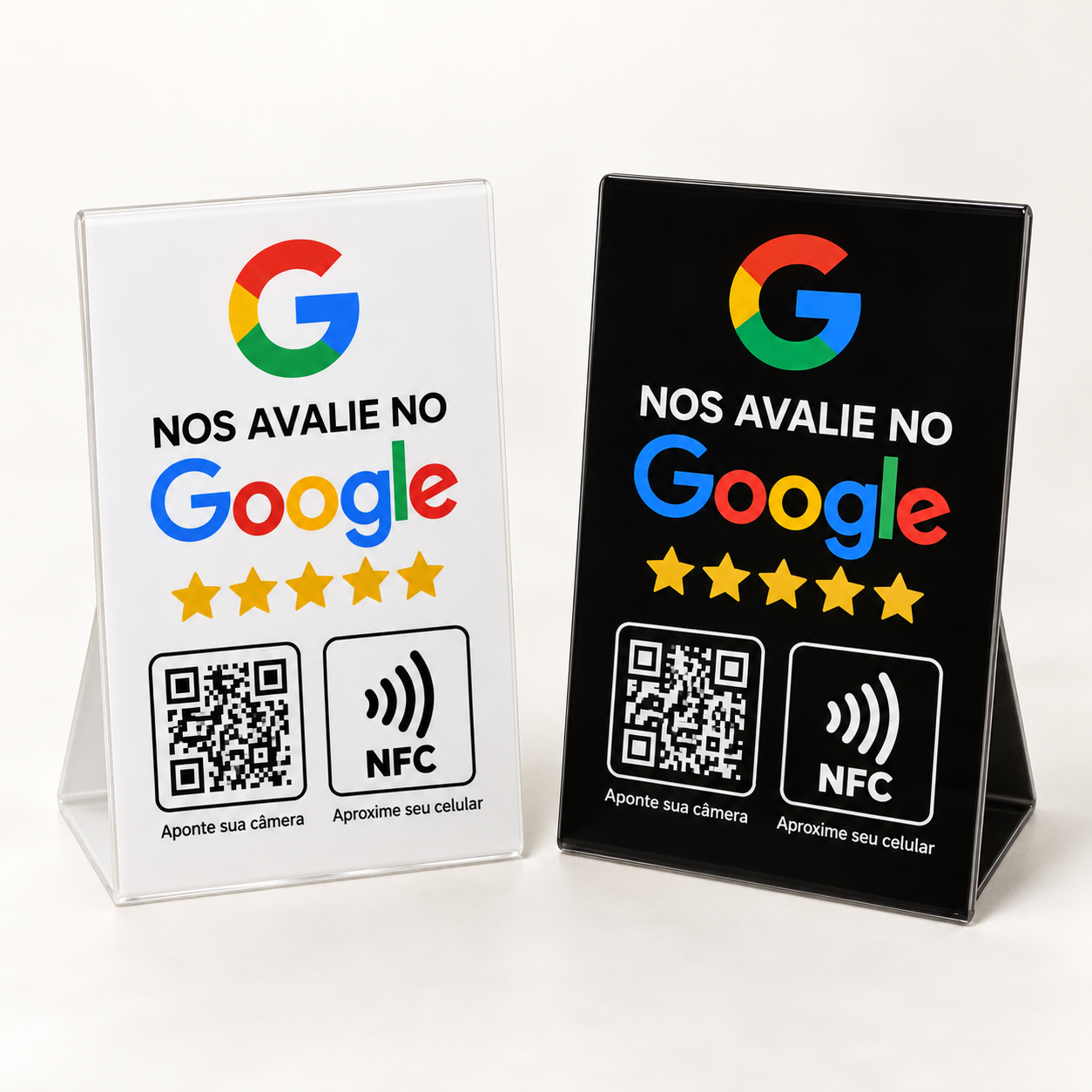 Plaquinha Google NFC e QR Code